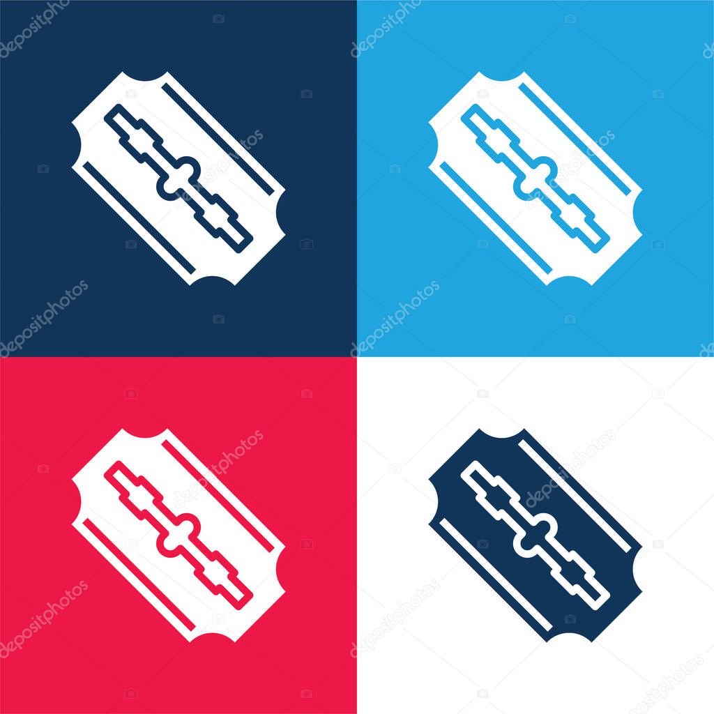 Blades blue and red four color minimal icon set