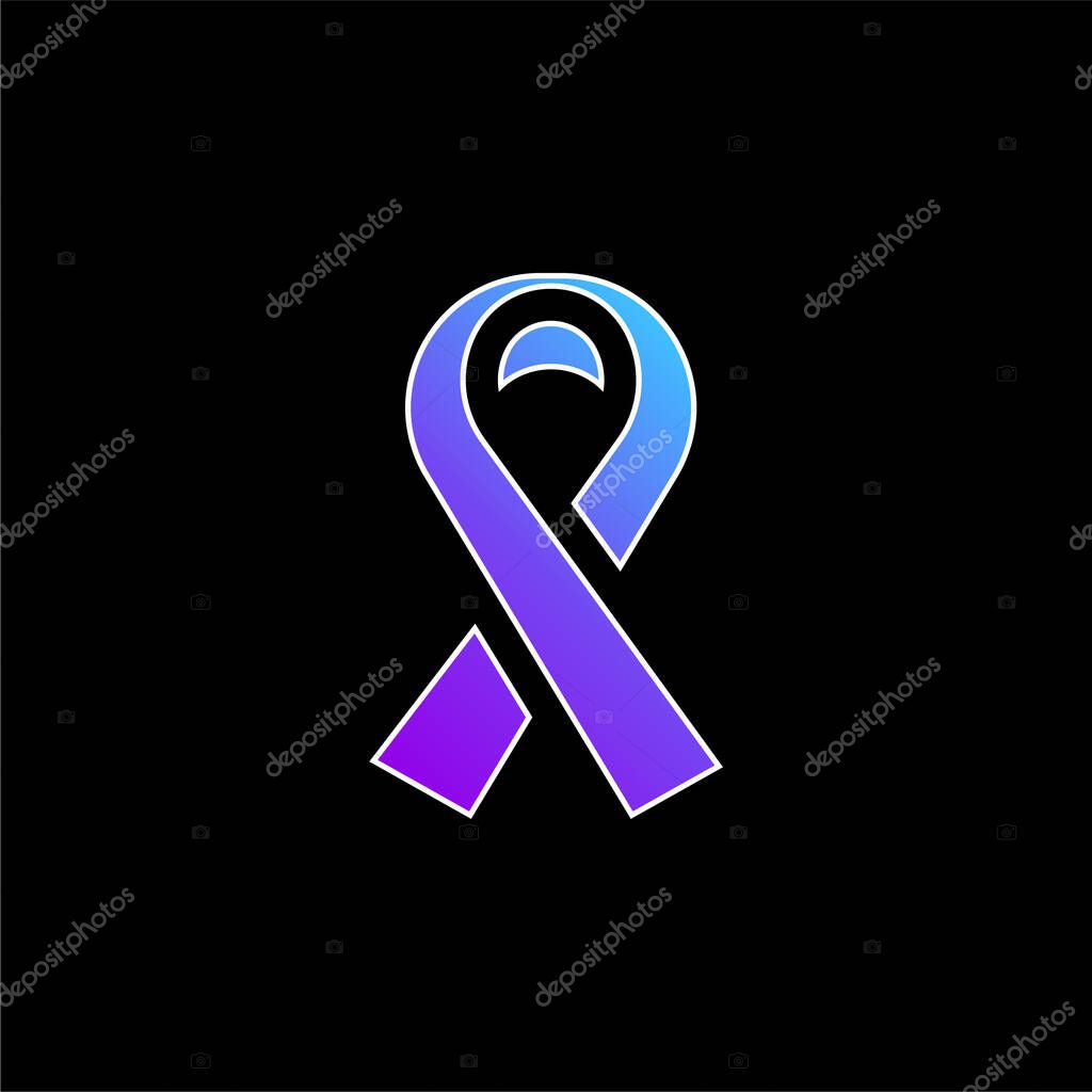 Black Ribbon blue gradient vector icon