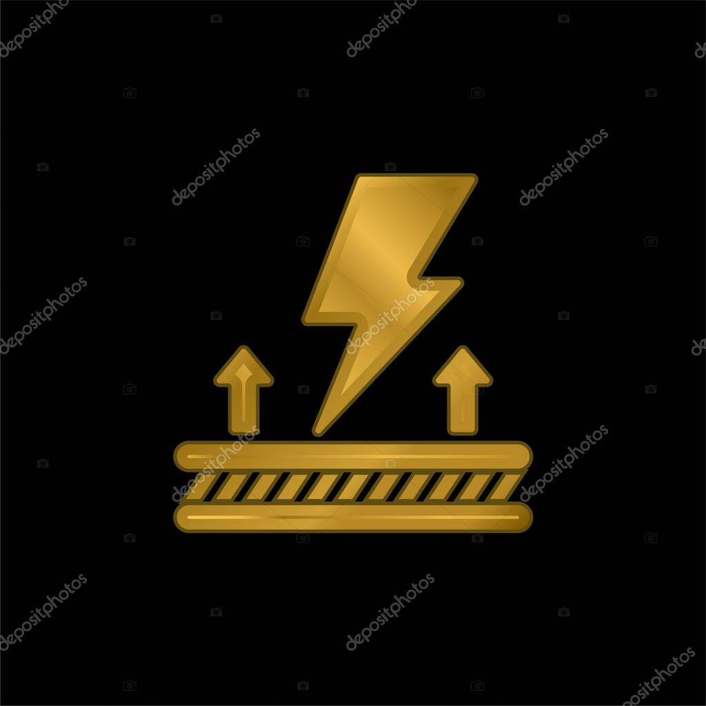 Antistatic Fabric gold plated metalic icon or logo vector