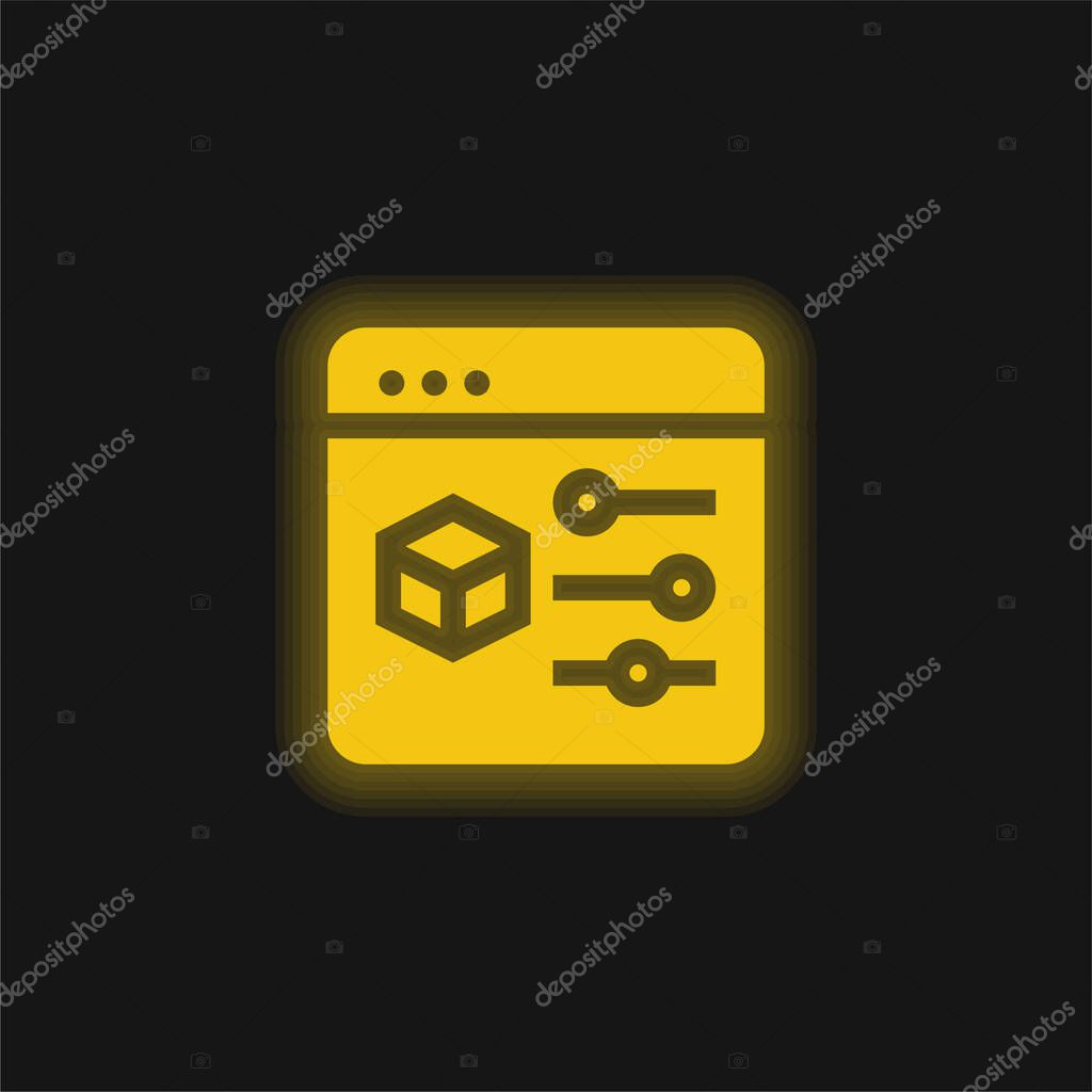 3d Print yellow glowing neon icon