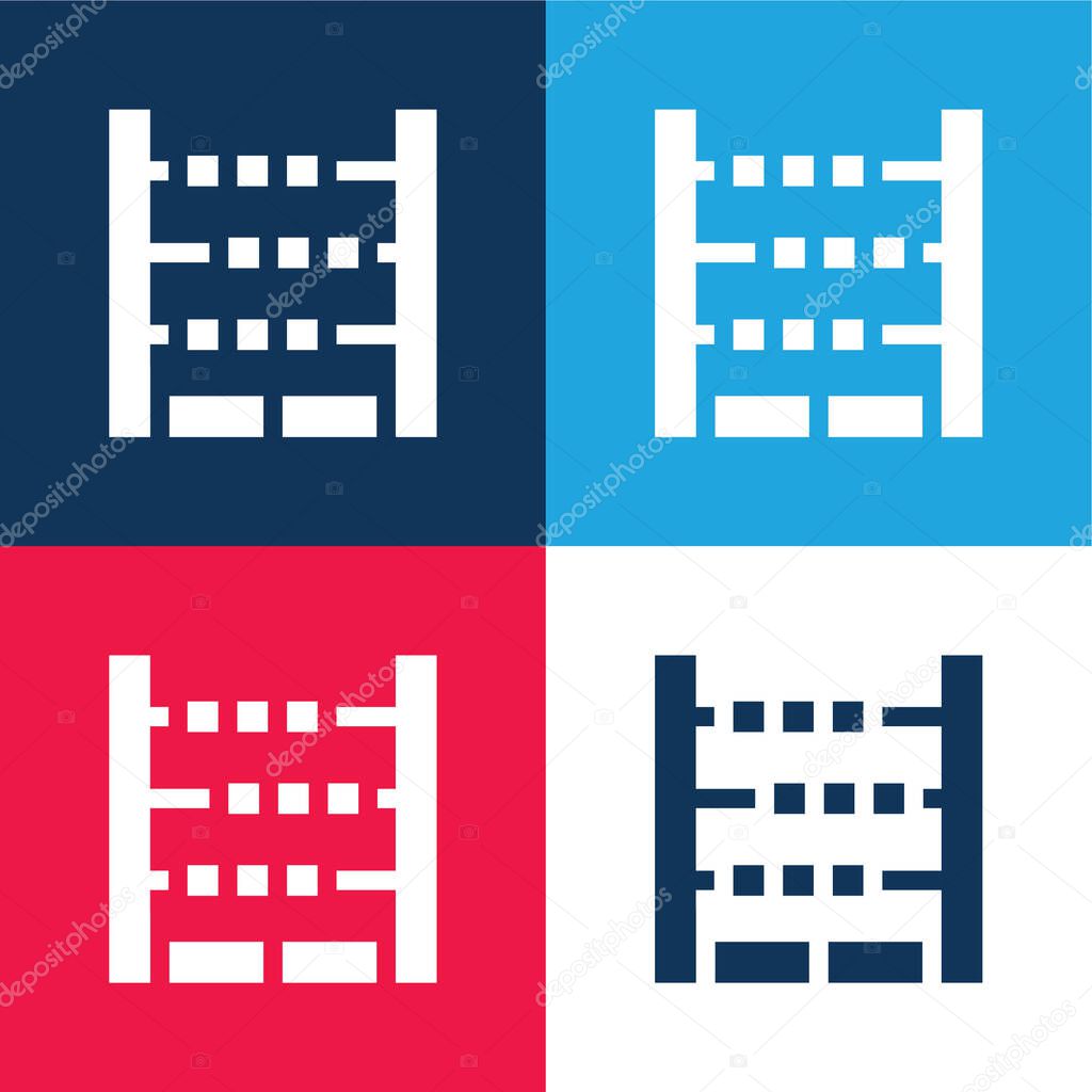 Abacus blue and red four color minimal icon set