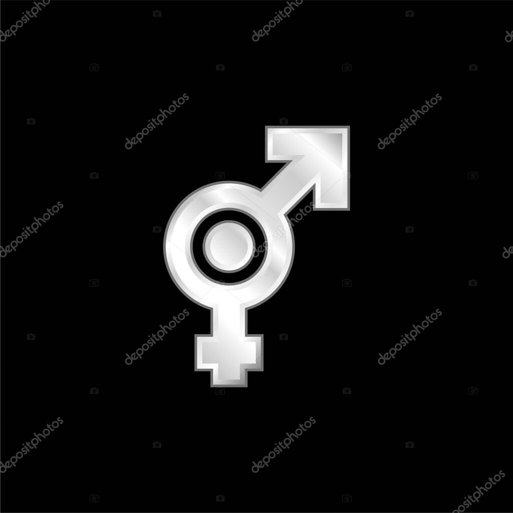 Bigender silver plated metallic icon