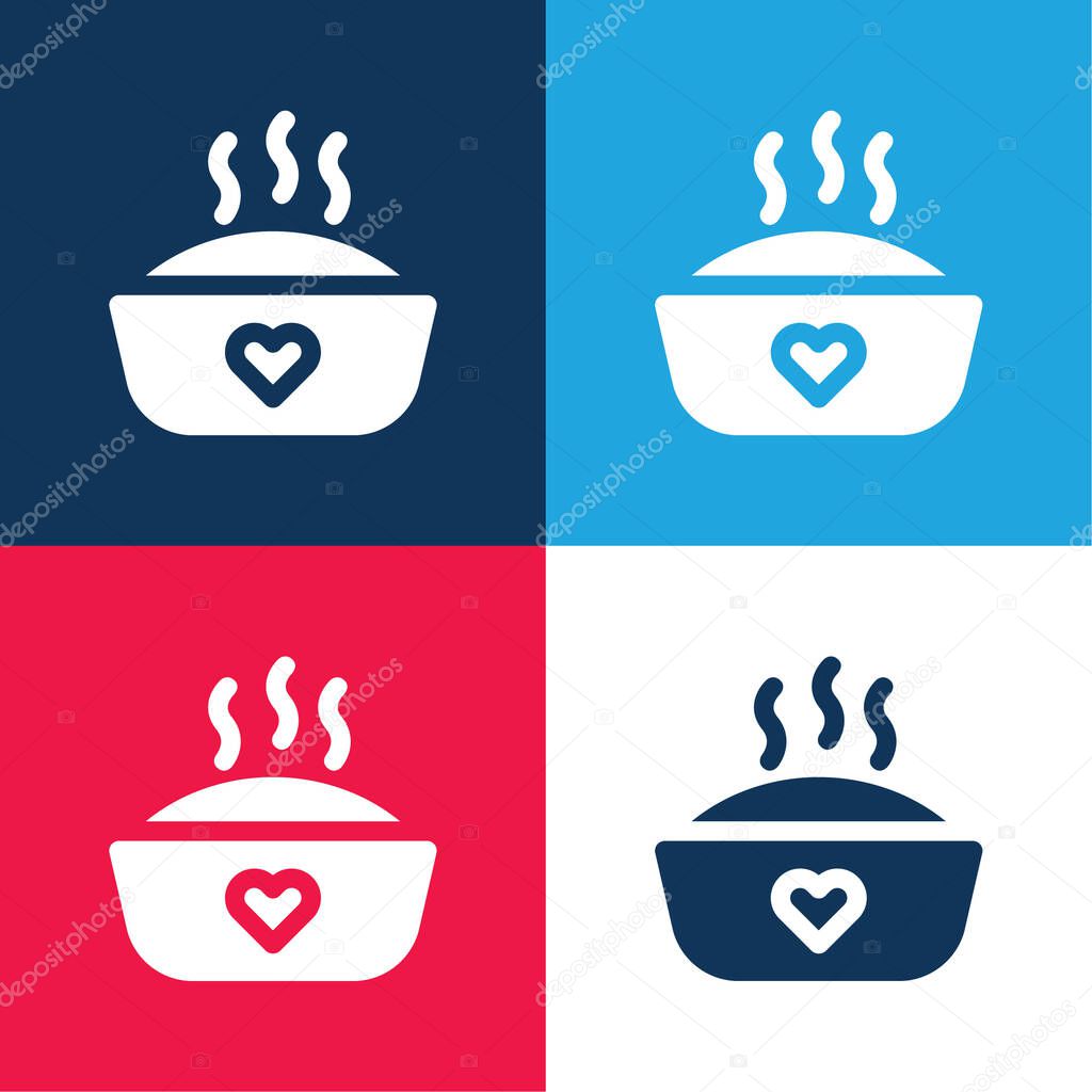 Baby Food blue and red four color minimal icon set