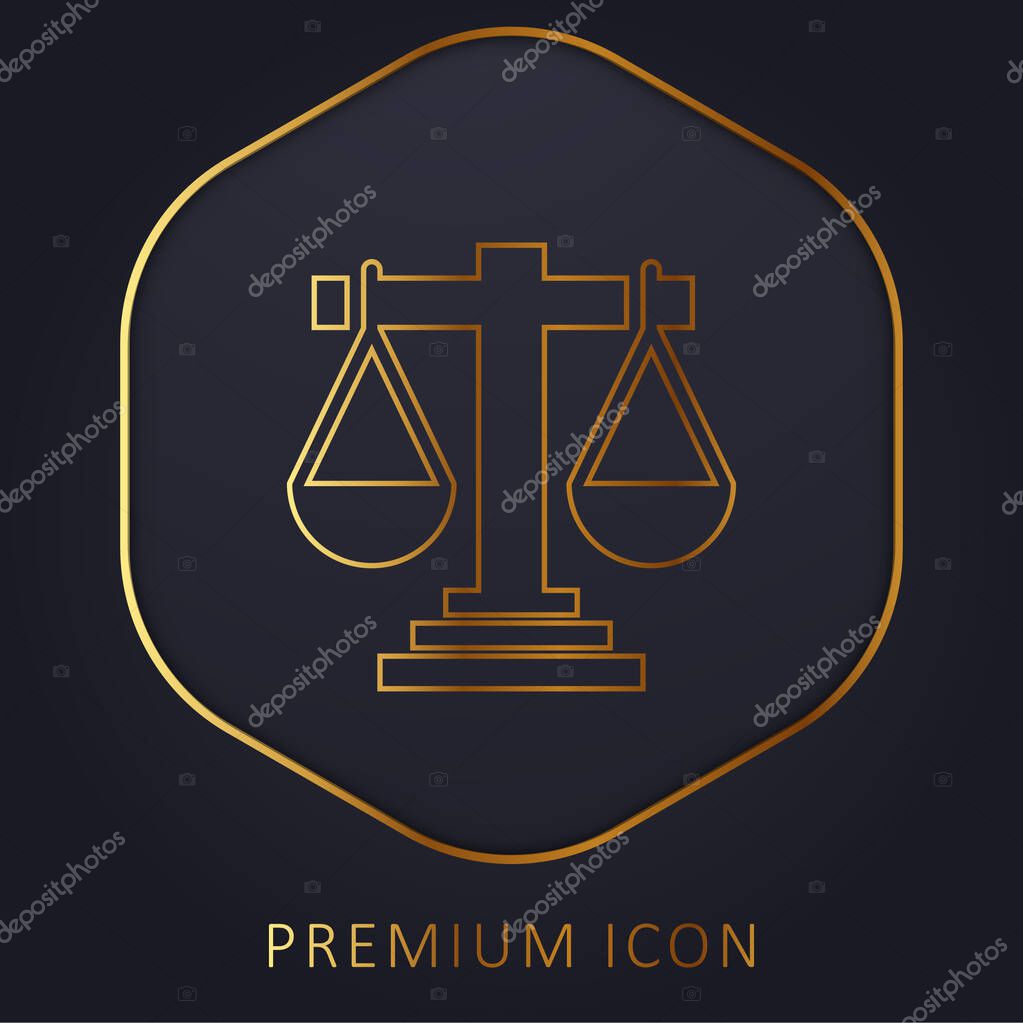 Balance golden line premium logo or icon