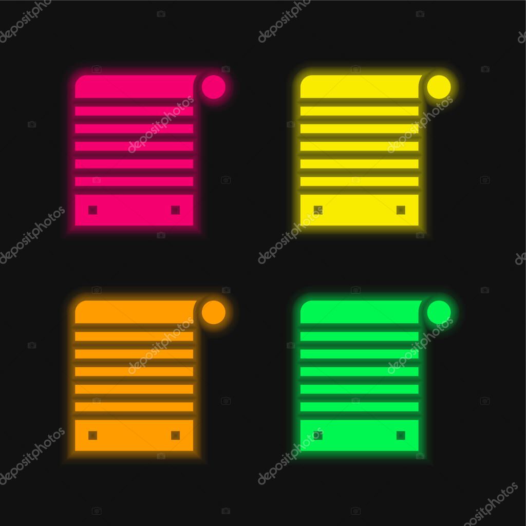 Blind four color glowing neon vector icon