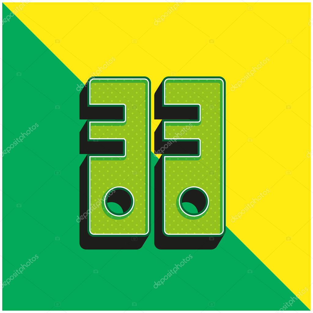 Archives Green and yellow modern 3d vector icon logo
