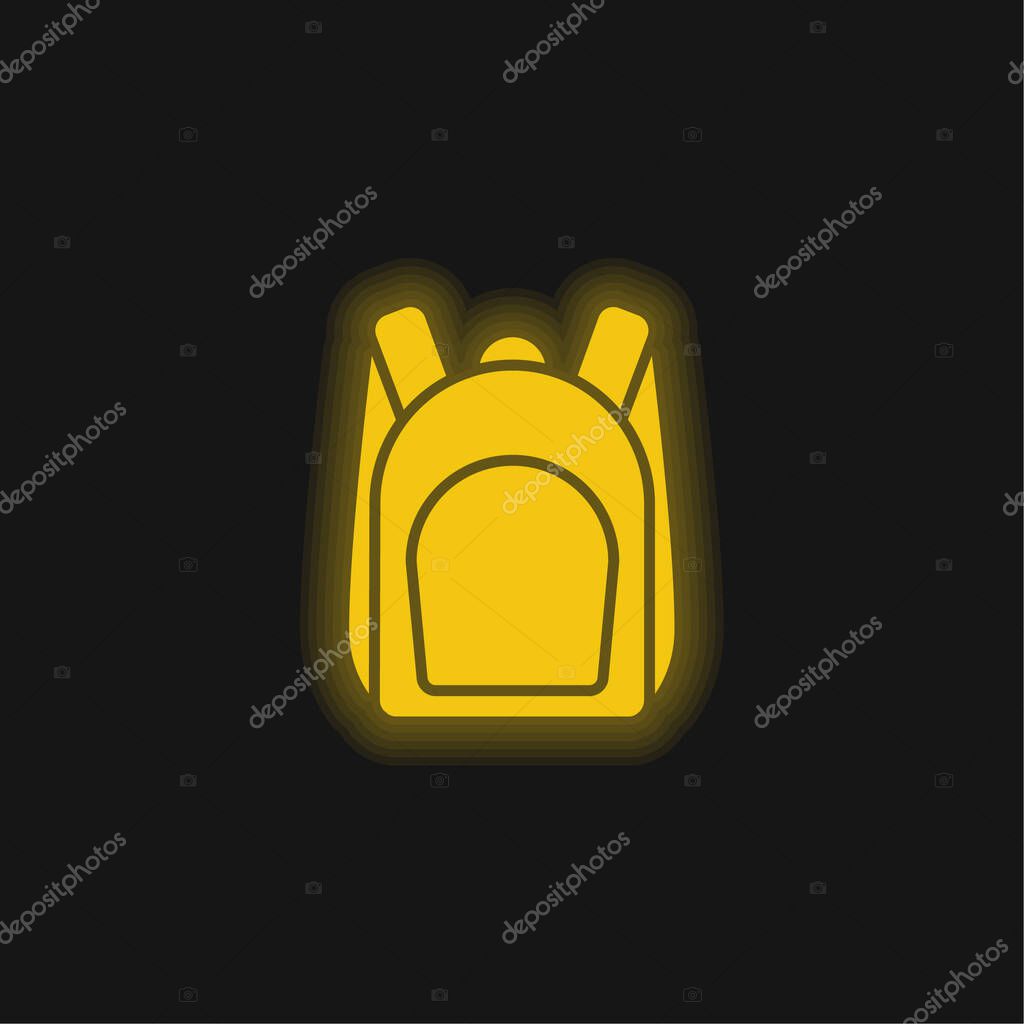 Bag yellow glowing neon icon