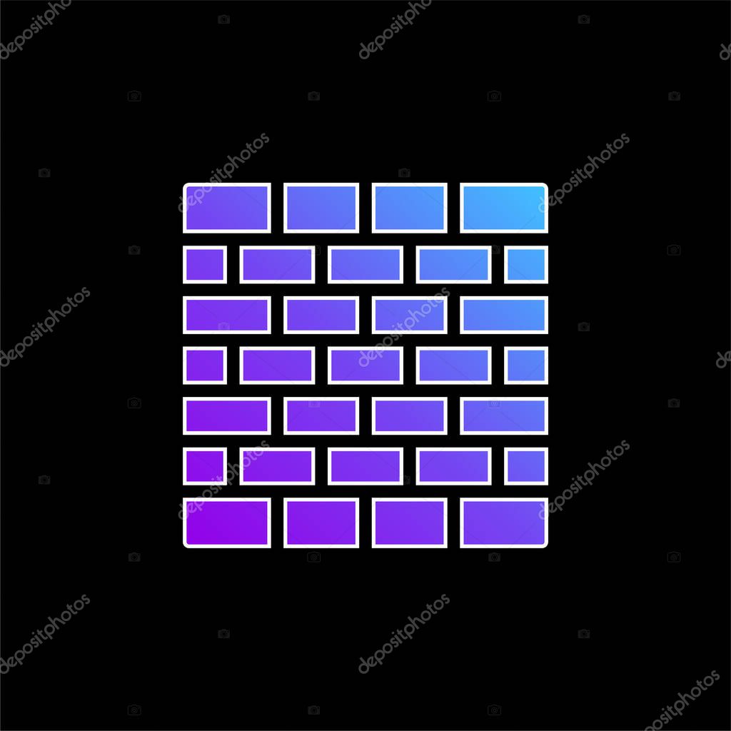 Brick Wall blue gradient vector icon