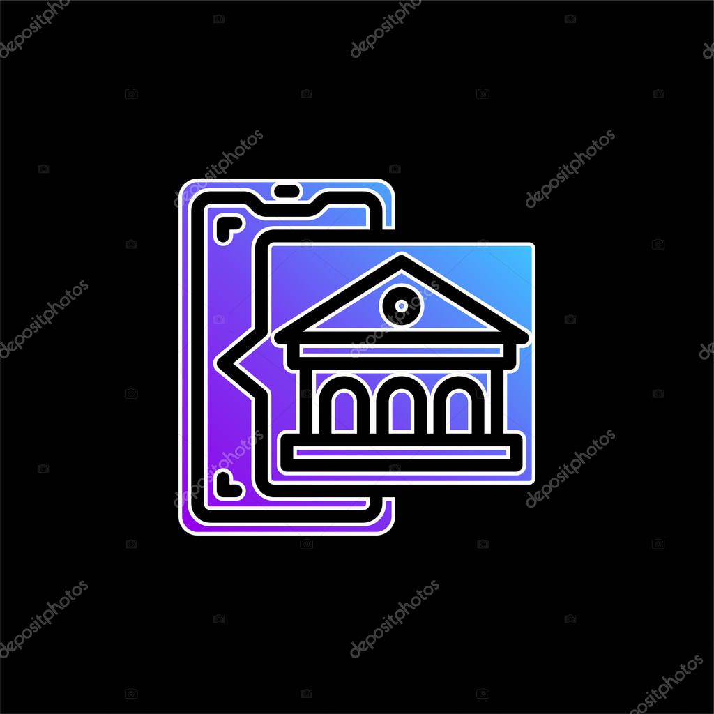 Bank blue gradient vector icon