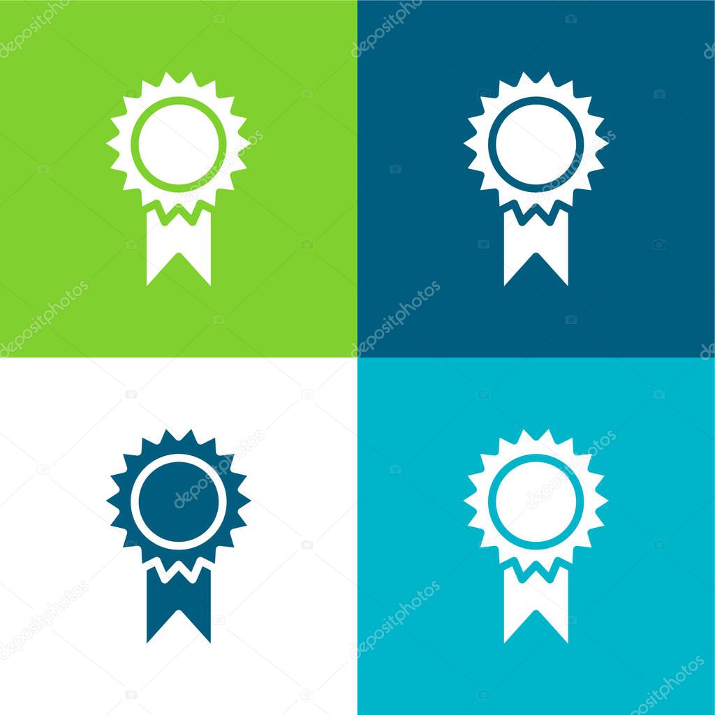 Award Flat four color minimal icon set