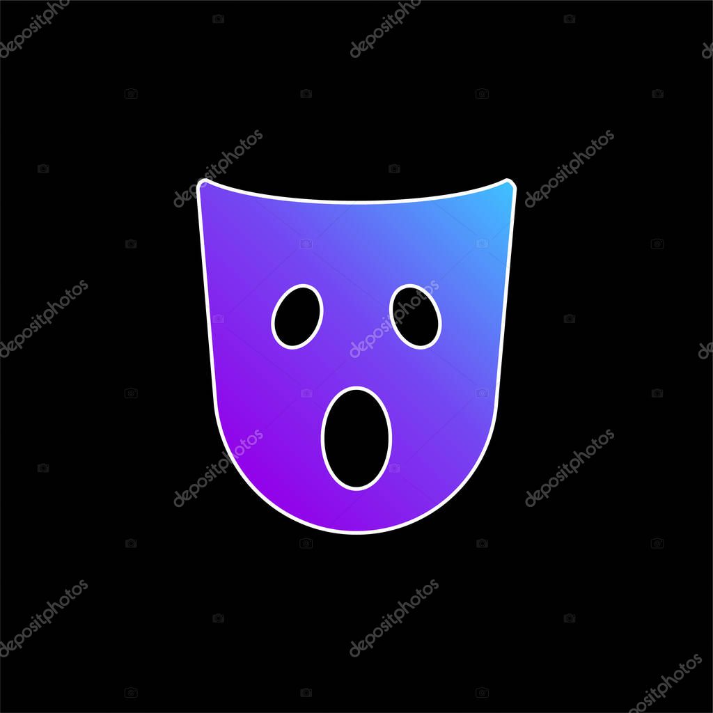 Astonishment Mask blue gradient vector icon