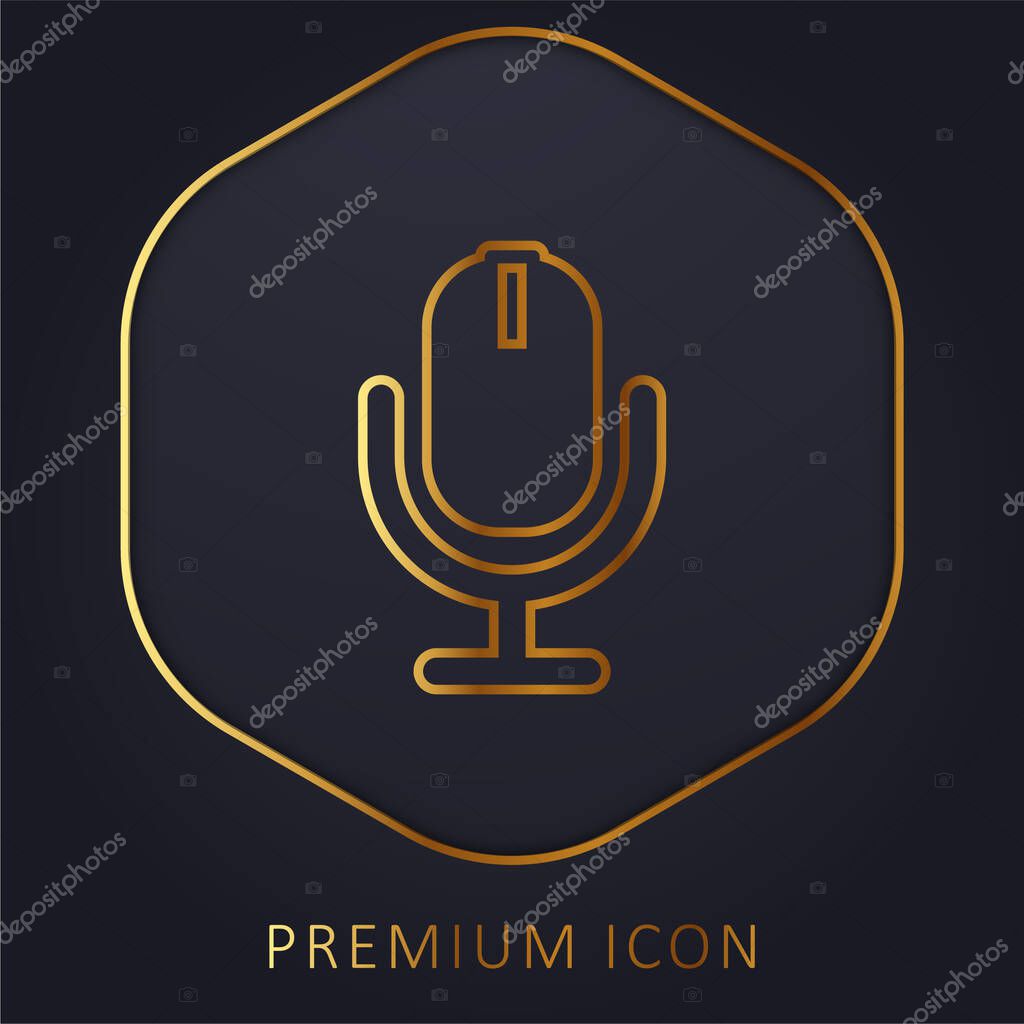 AD Radio golden line premium logo or icon