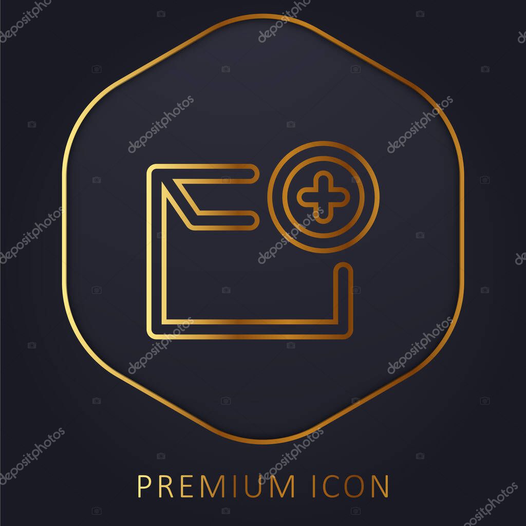 Add Email golden line premium logo or icon