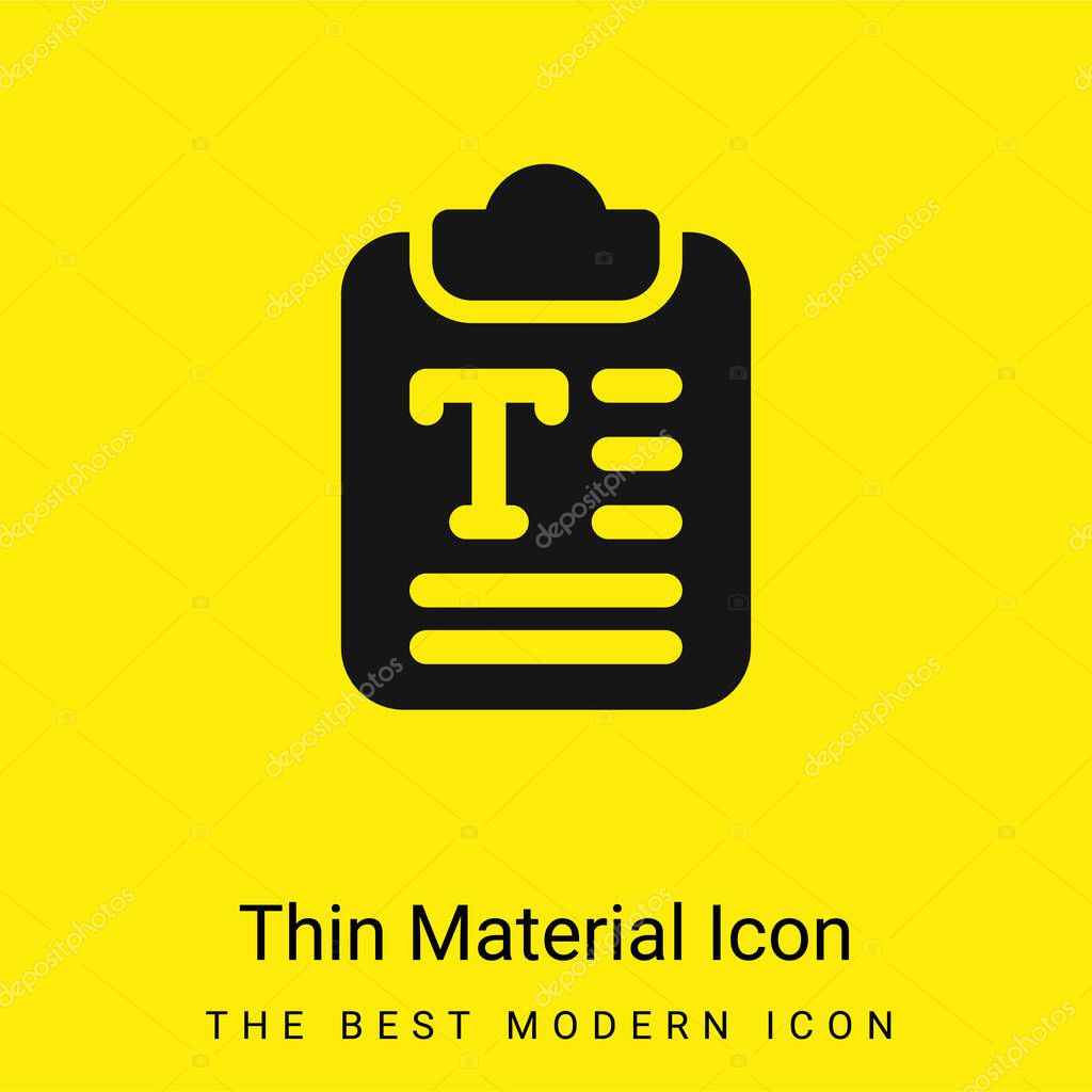 Article minimal bright yellow material icon