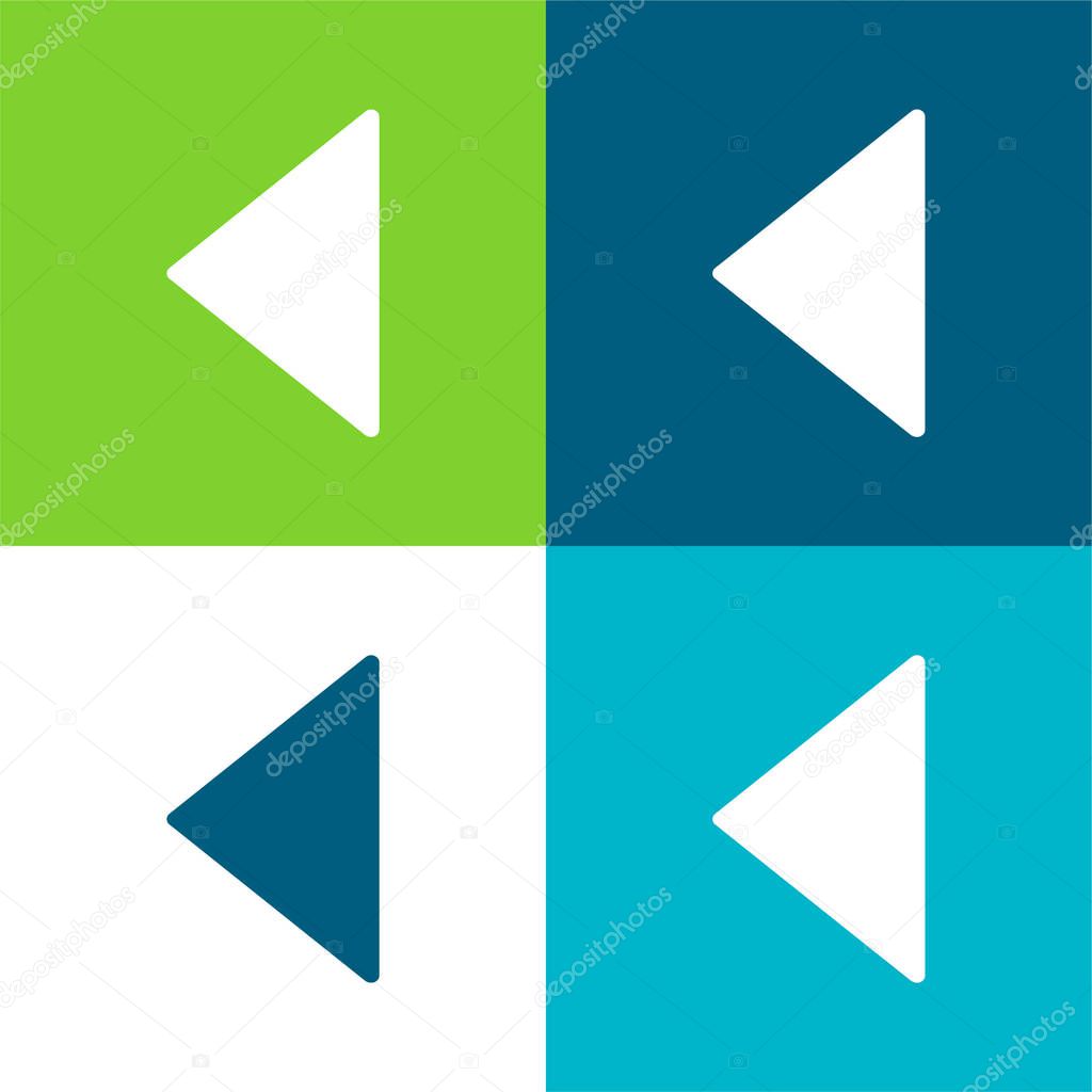 Back Filled Arrow Flat four color minimal icon set