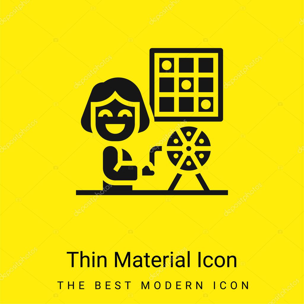 Bingo minimal bright yellow material icon