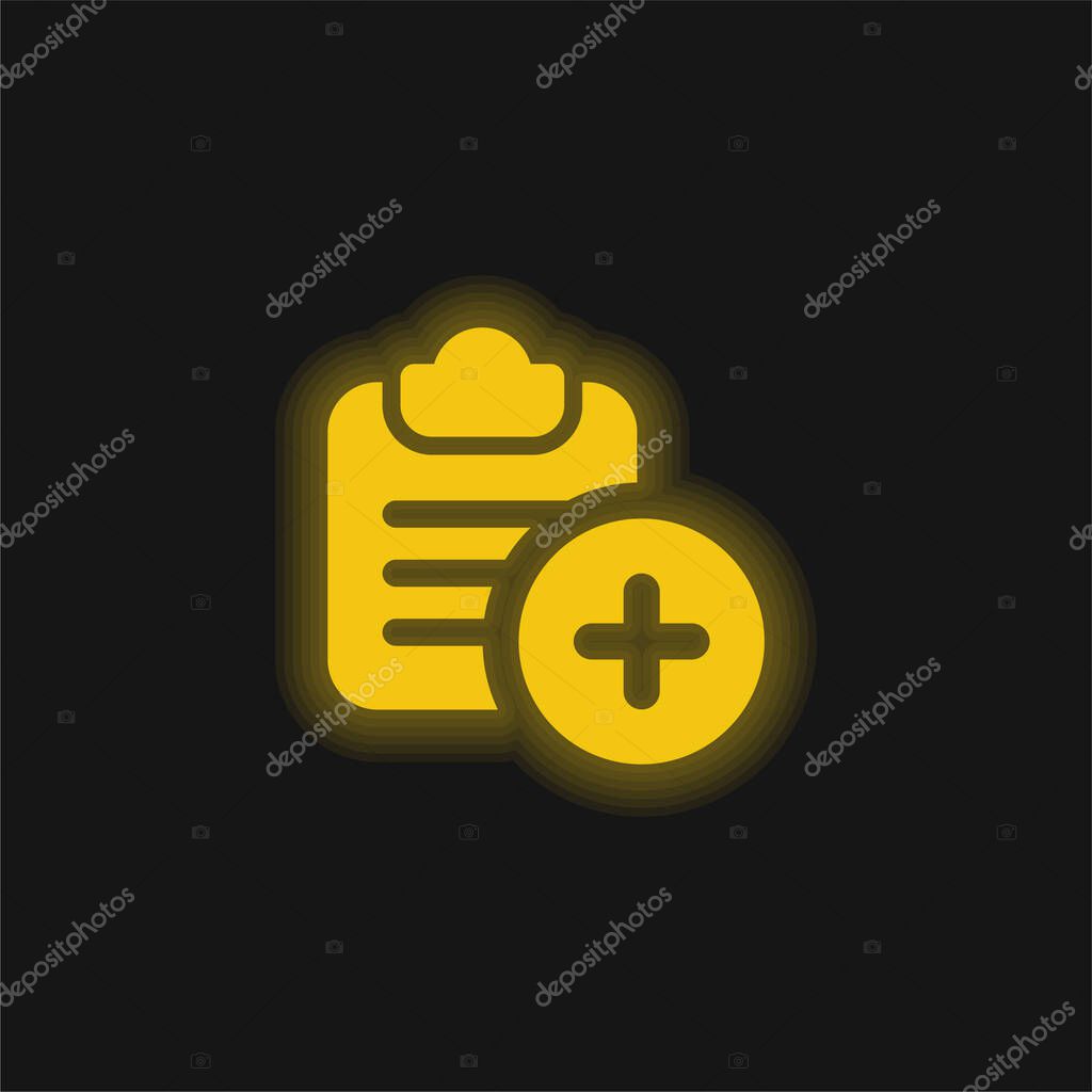 Add yellow glowing neon icon
