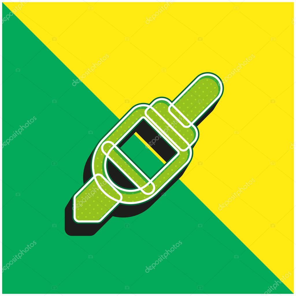 Audio Jack Green and yellow modern 3d vector icon logo