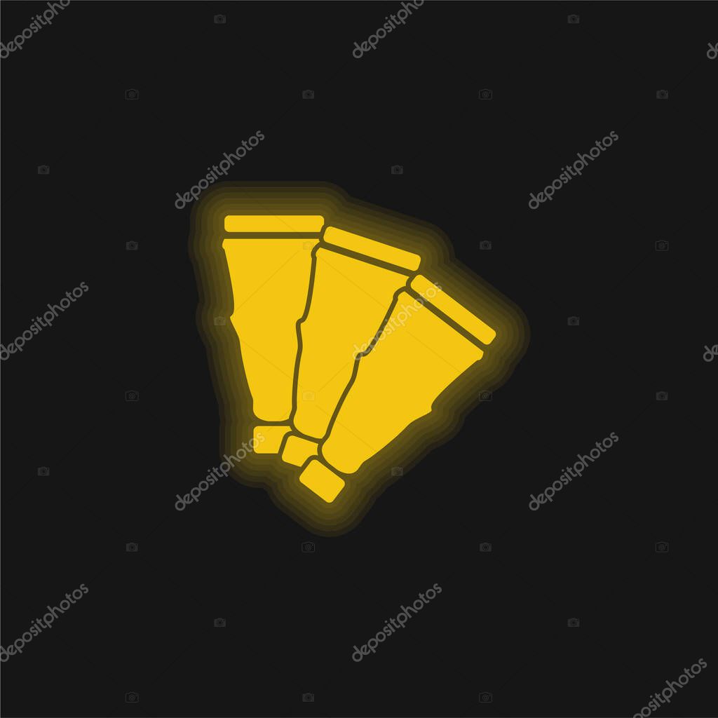 Art Piece Like A Fan yellow glowing neon icon