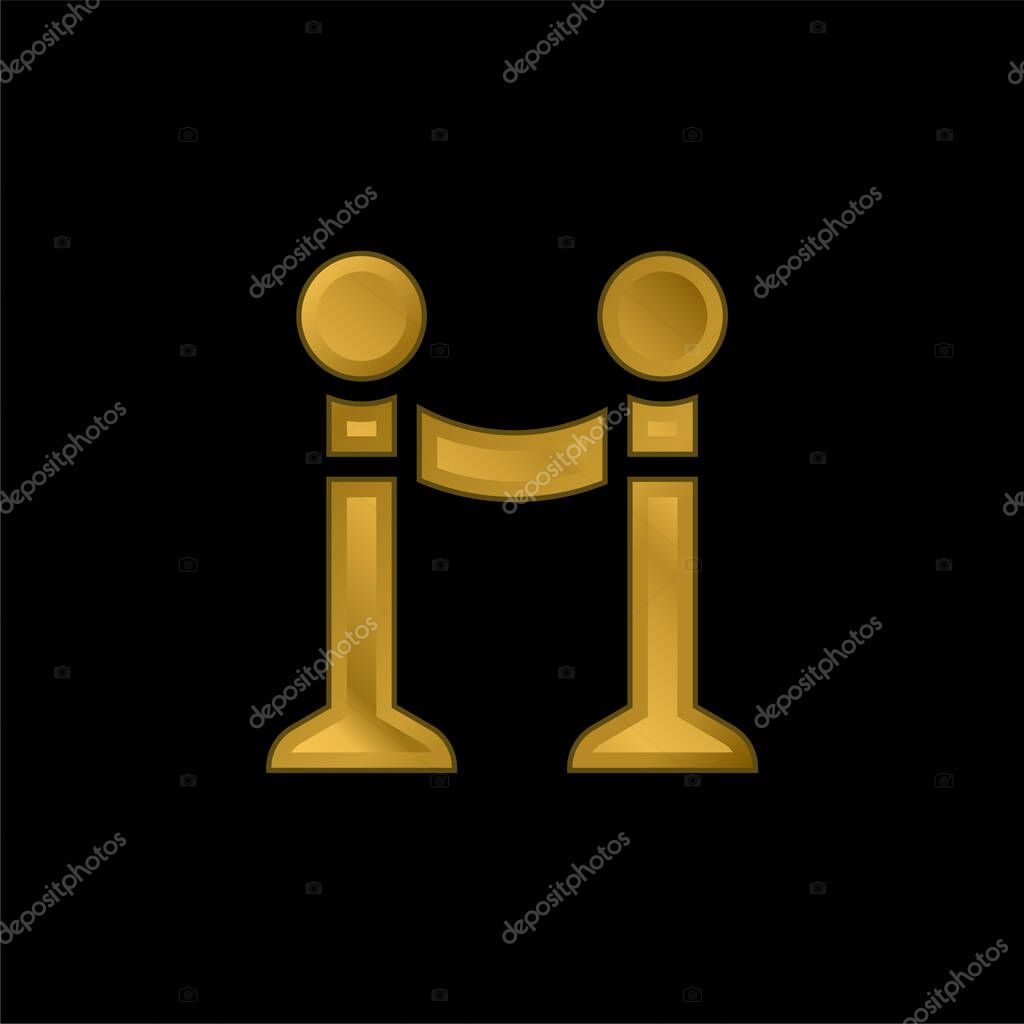 Barrier gold plated metalic icon or logo vector