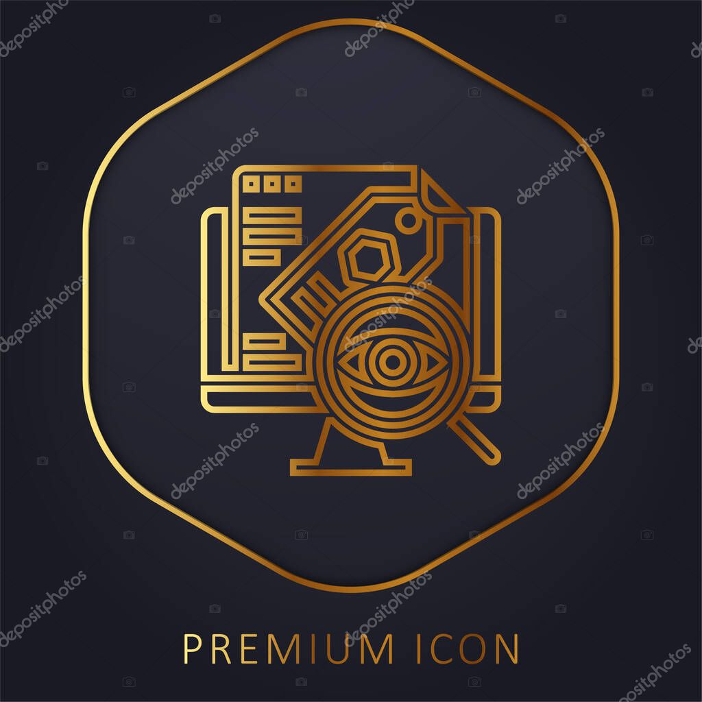 Audit golden line premium logo or icon