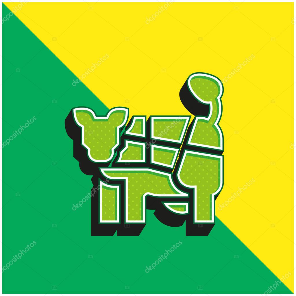 Beef Green and yellow modern 3d vector icon logo