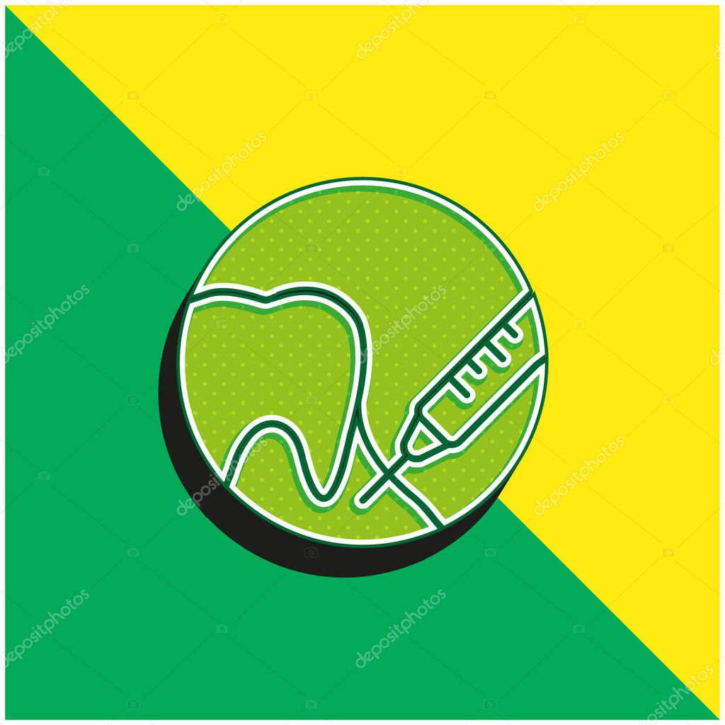 Anesthesia Green and yellow modern 3d vector icon logo
