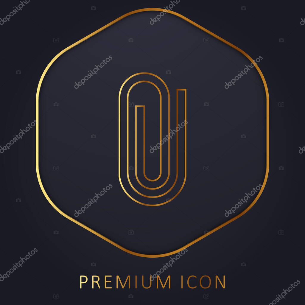 Attachment golden line premium logo or icon