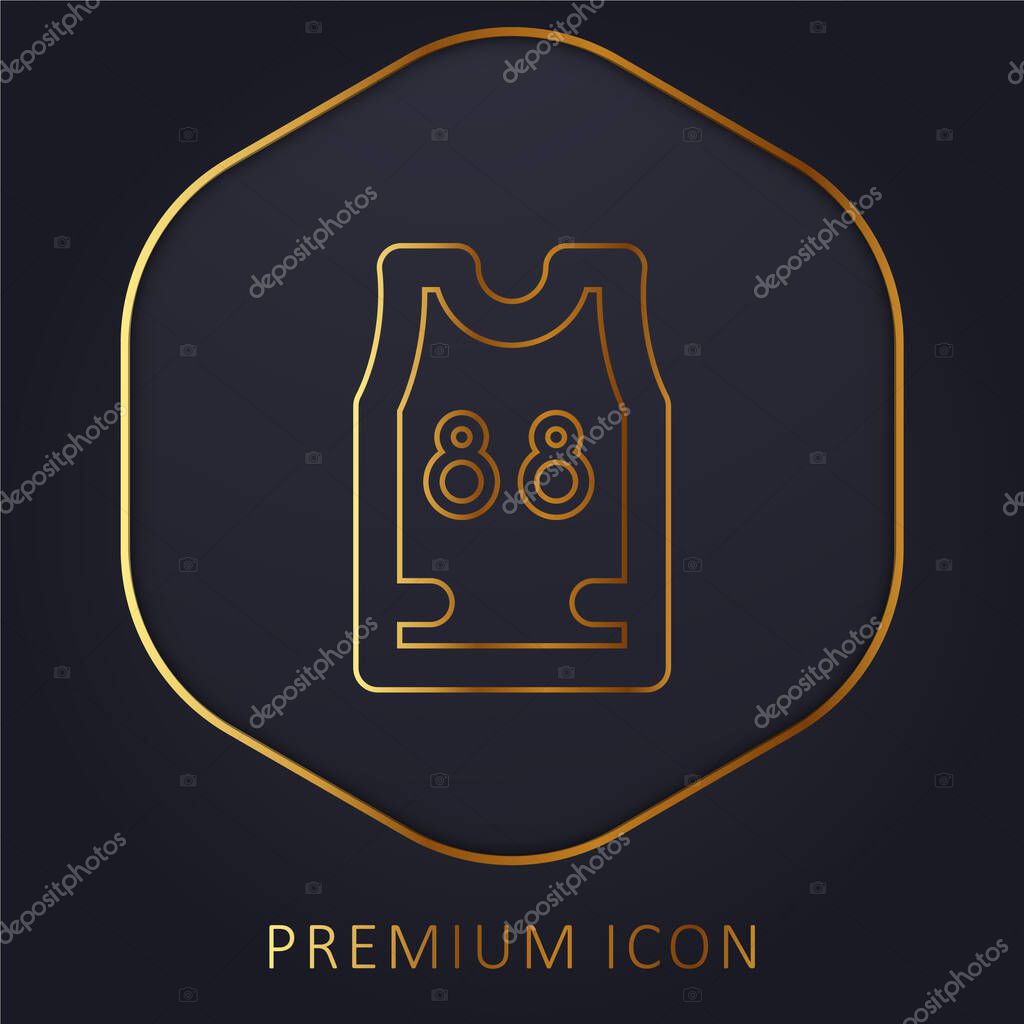Basketball Jersey golden line premium logo or icon