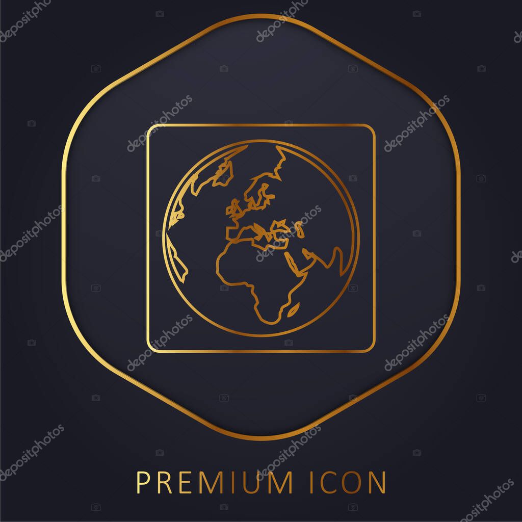 Asmallworld Logo golden line premium logo or icon