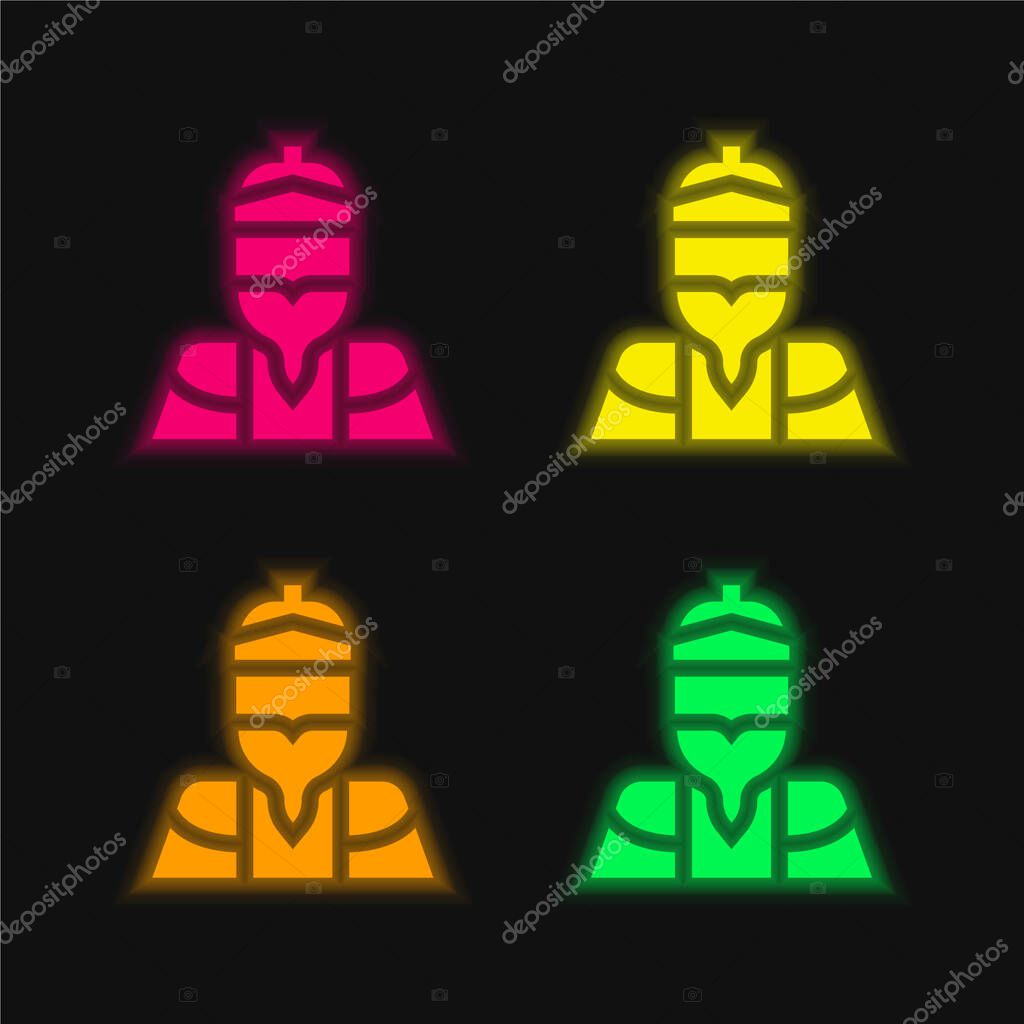 Balthazar four color glowing neon vector icon
