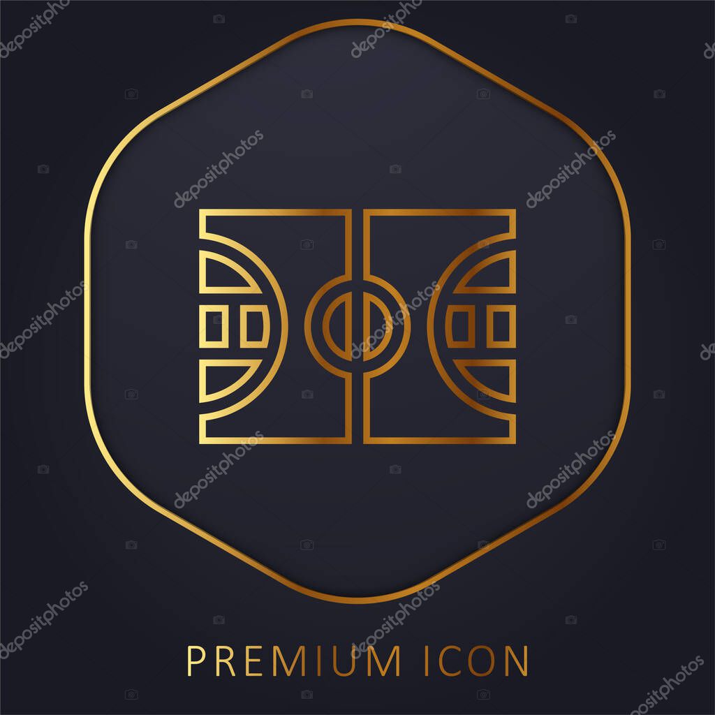 Basketball golden line premium logo or icon