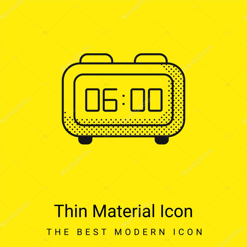 Alarm Clock minimal bright yellow material icon