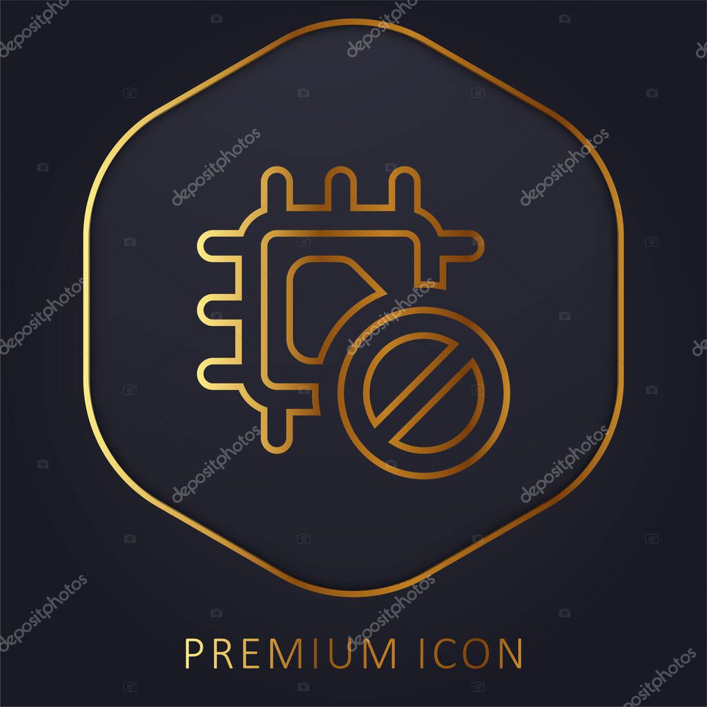 Banned golden line premium logo or icon