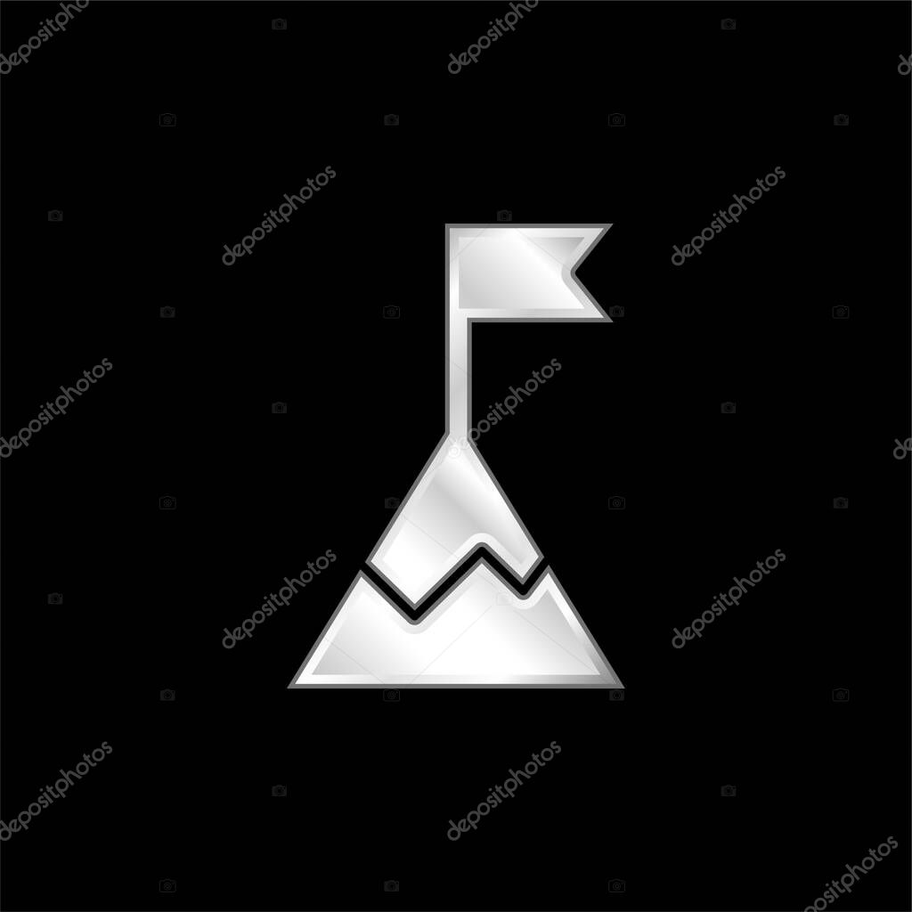 Achievement silver plated metallic icon