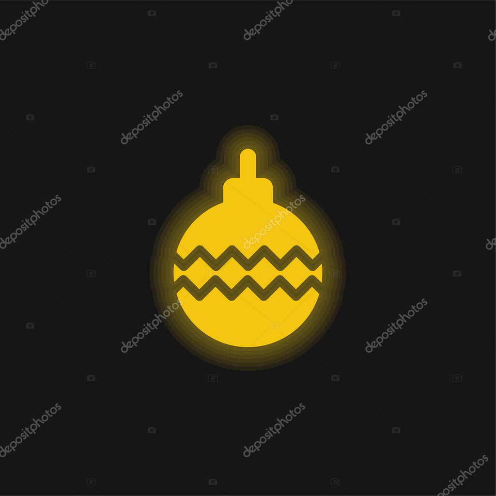 Bauble yellow glowing neon icon