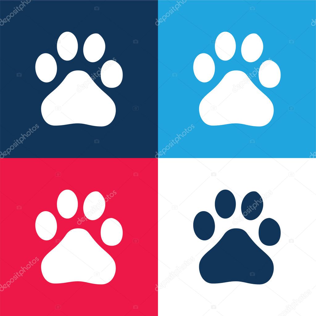 Baidu blue and red four color minimal icon set