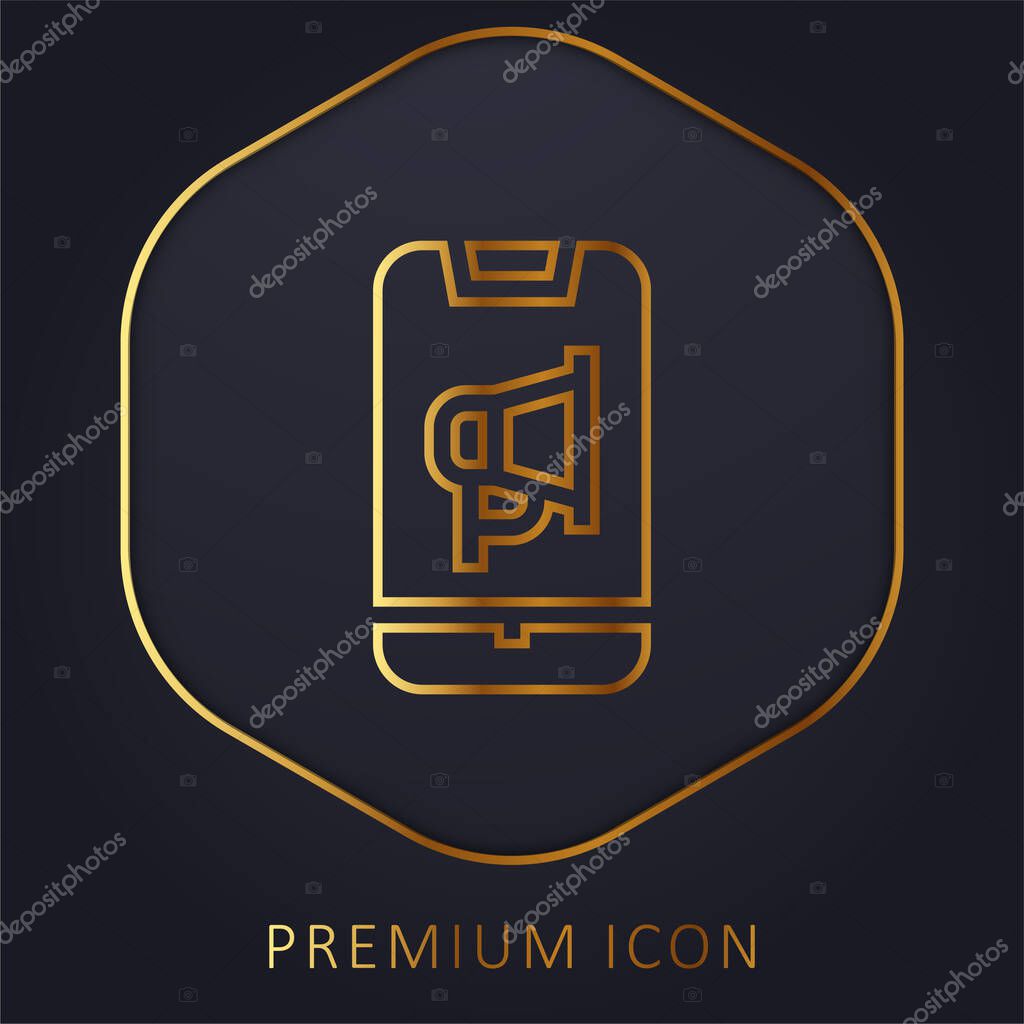 Advertisement golden line premium logo or icon