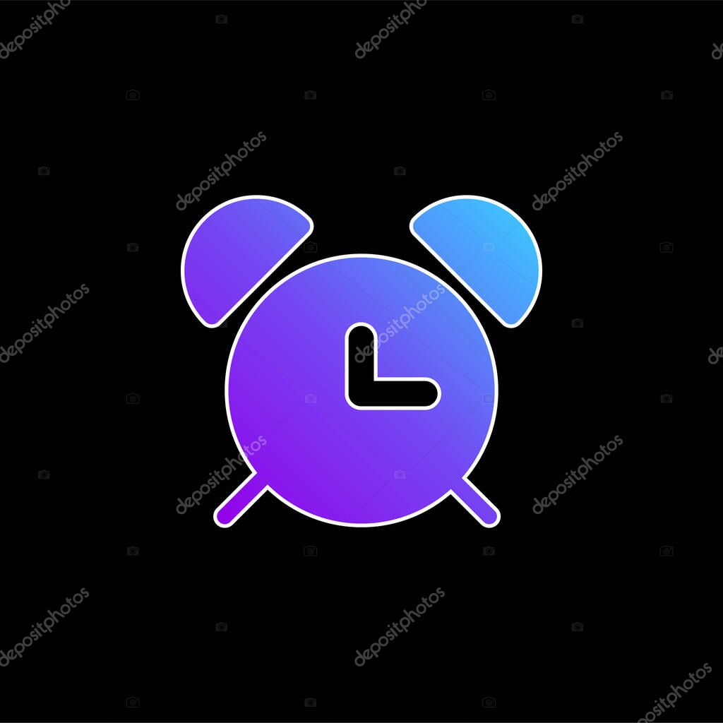 Alarmclock With Bells blue gradient vector icon