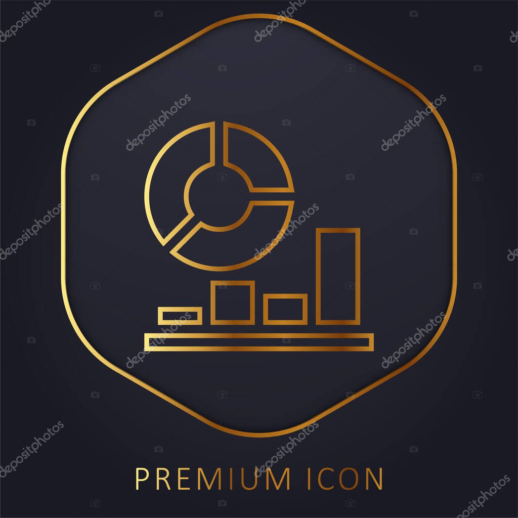 Analysis golden line premium logo or icon