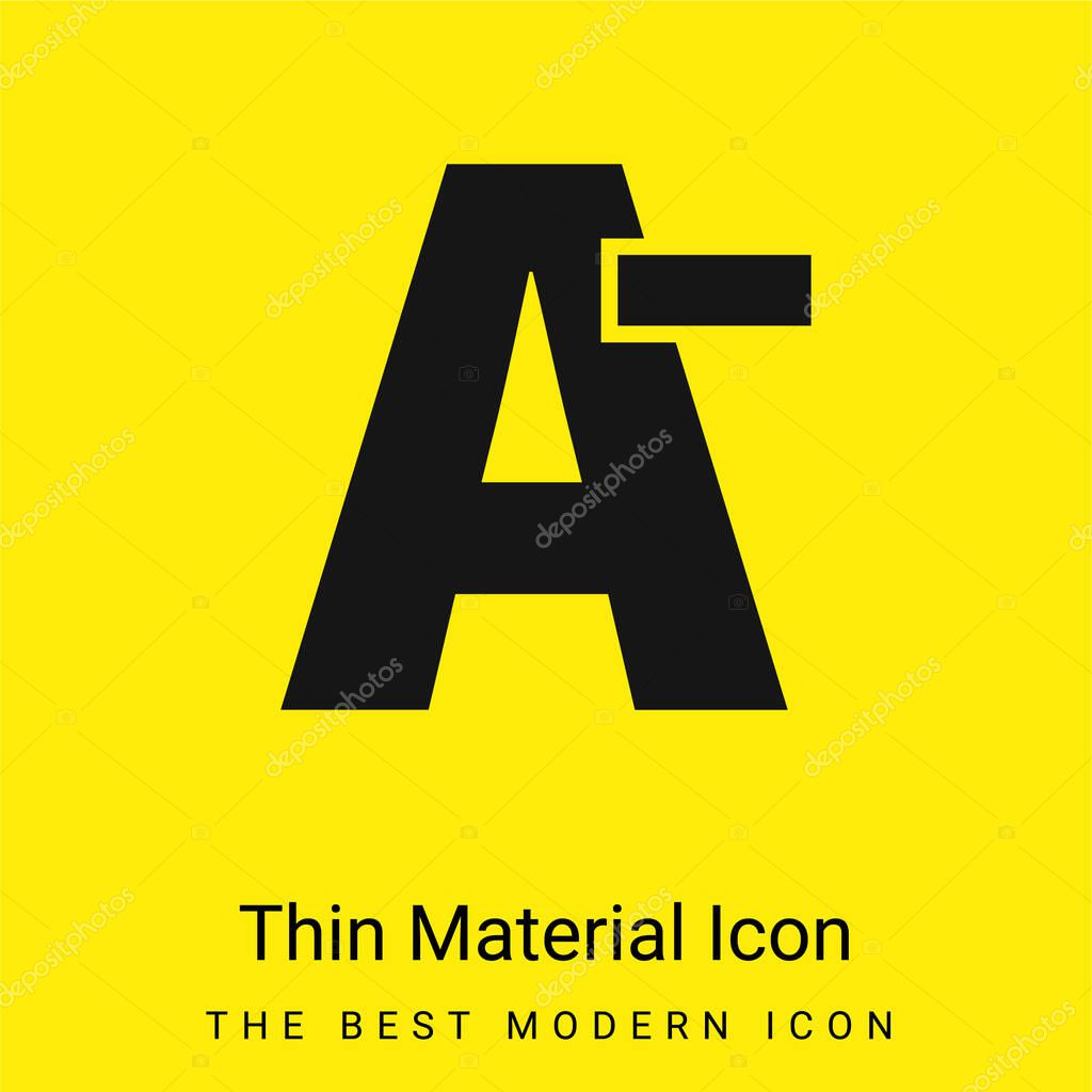 A Minus Test Symbol minimal bright yellow material icon