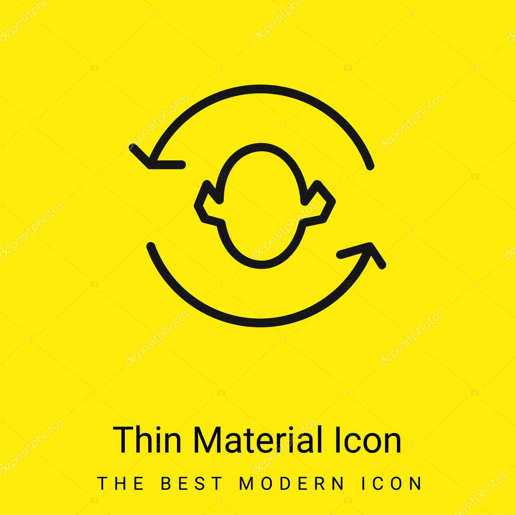 Arrows Couple Around A Head Silhouette minimal bright yellow material icon