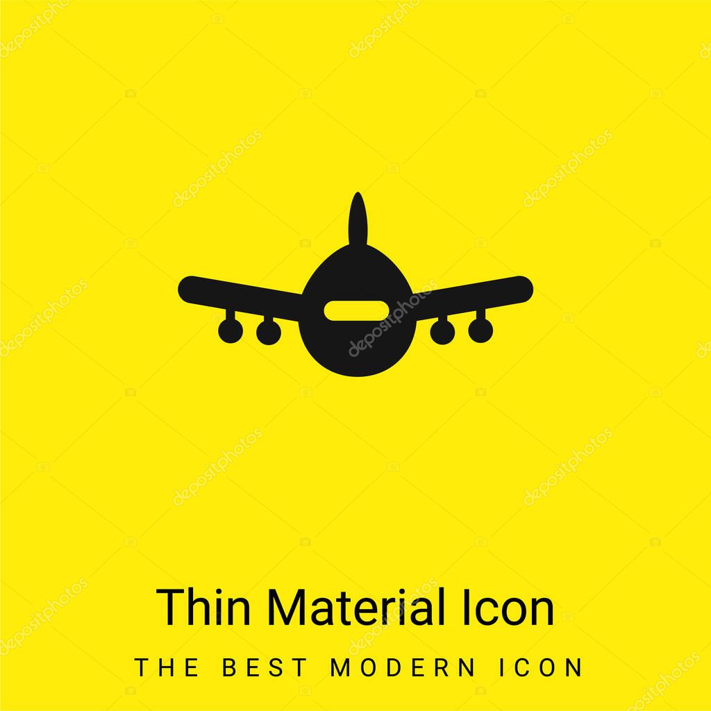 Airplane Front View minimal bright yellow material icon