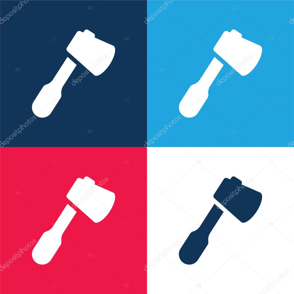 Ax blue and red four color minimal icon set