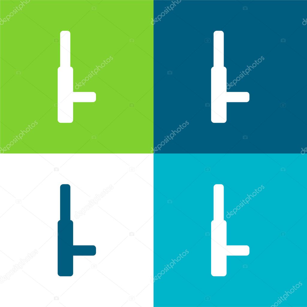 Baton Flat four color minimal icon set
