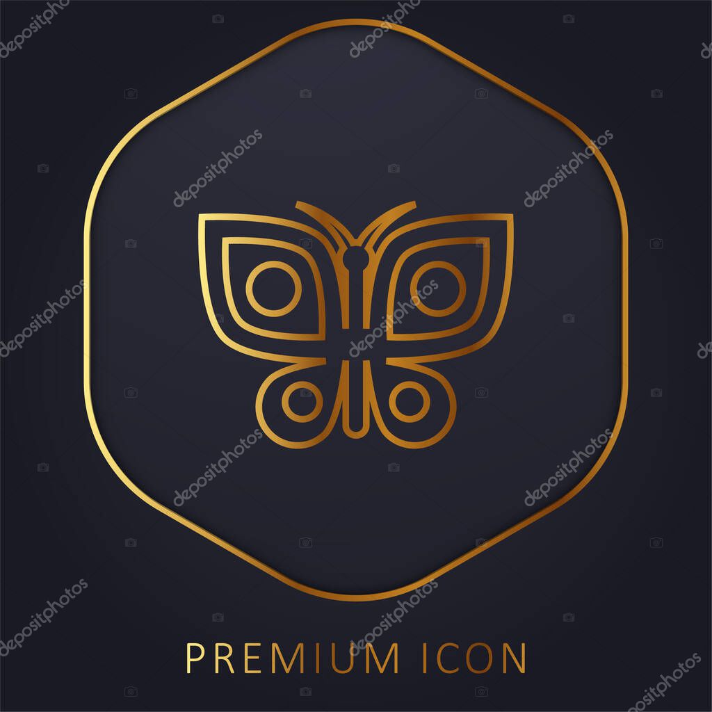 Big Butterfly golden line premium logo or icon