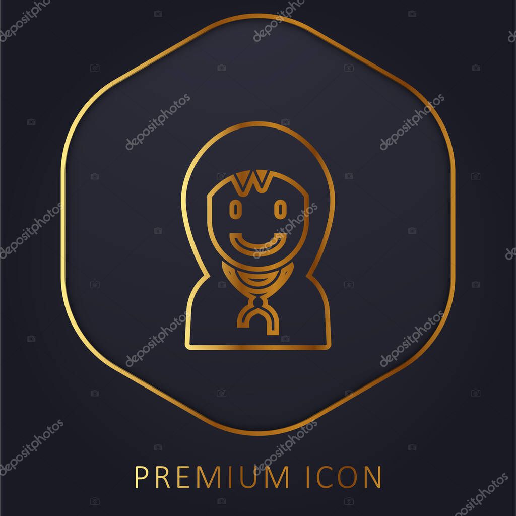 Boy golden line premium logo or icon