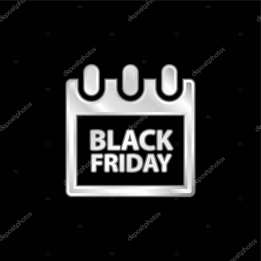 Black Friday silver plated metallic icon