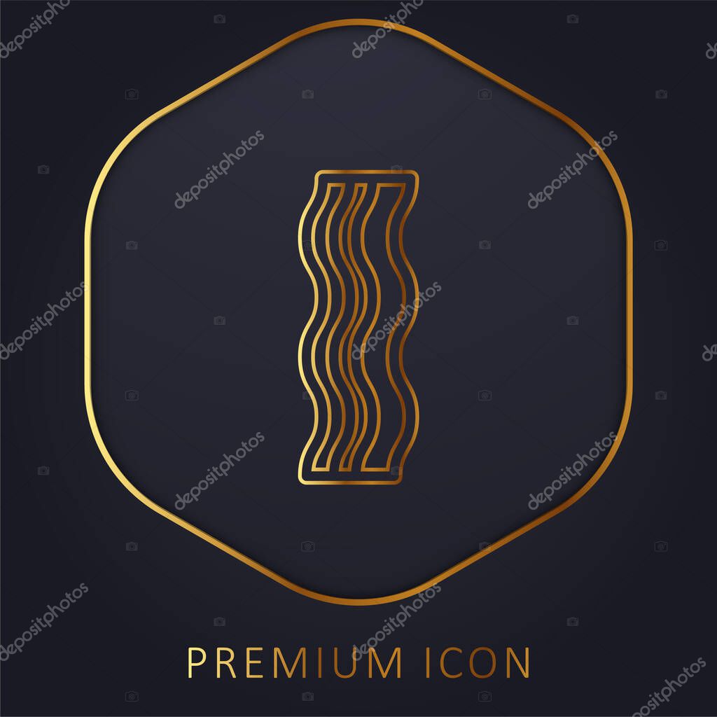 Bacon Strip golden line premium logo or icon