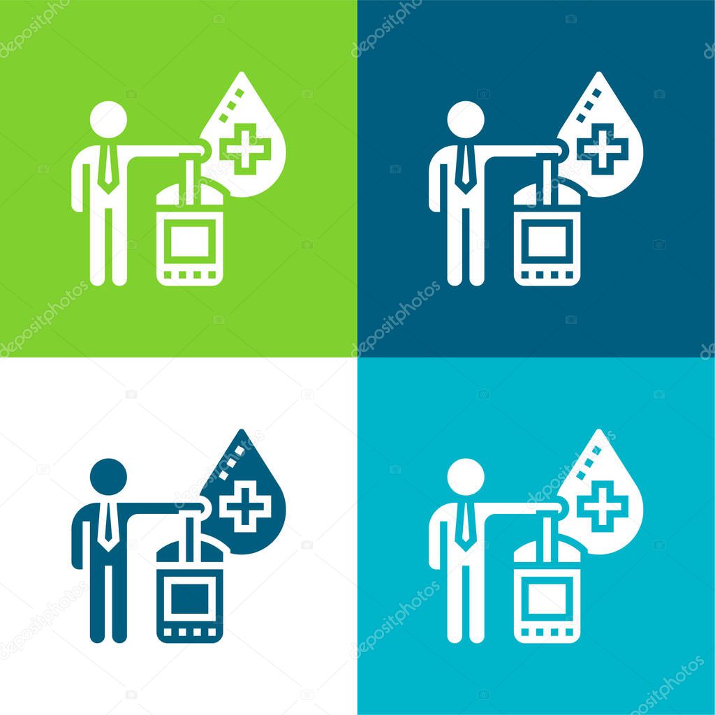 Blood Flat four color minimal icon set